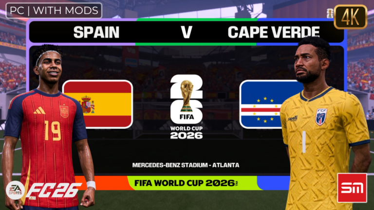 Simulei Espanha x Cabo Verde Antes do Jogo Real — Copa do Mundo 2026 | EA FC 26