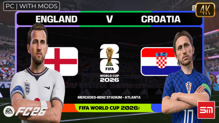 Simulei Inglaterra x Croácia Antes do Jogo Real — Copa do Mundo 2026 | EA FC 26