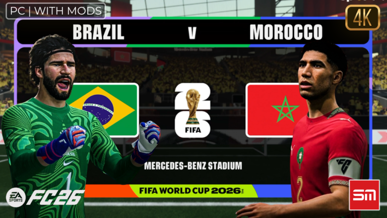 Simulei Brasil x Marrocos Antes do Jogo Real — Copa do Mundo 2026 | EA FC 26